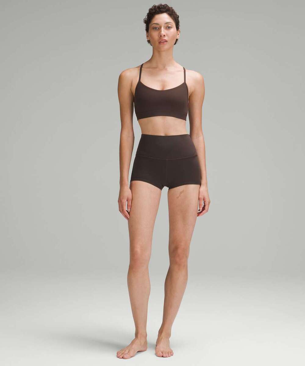 LULULEMON FLOW Y NULU LONGLINE BRA SZ 4 IN ESPRESSO NWT